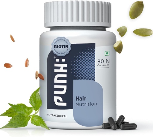 [BRSRAHTQAB7GGYAY] Hair Nutrition Supplement with Biotin, Vitamins, Minerals, Amino Acids & DHT Blockers for Hair Growth, Nourishment, Strengthens & Reduces Hair Fall for Men & Women - 30 Veg Capsules