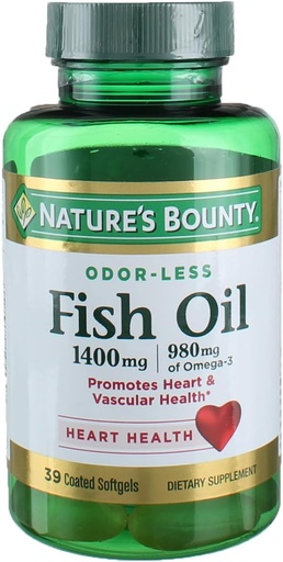 [BRSWIYD3OYOAEHLO] Nature's Bounty Fish Oil, 39 Count (Pack of 4)