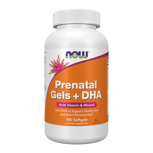 [BRSWI237BZ5AADQZ] NOW Supplements, Prenatal Gels + DHA with 250 mg DHA per serving, plus Borage Oil (GLA), 180 Softgels