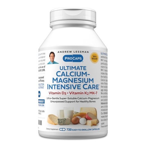 [BRSWYFL2AQPBYYI6] ANDREW LESSMAN Ultimate Calcium-Magnesium Intensive Care with Vitamin D3 & K2 MK7-120 mcg - 720 Capsules – Bone and Skeleton Health Essentials. Gentle, Easy to Swallow, Super Soluble. No Additives