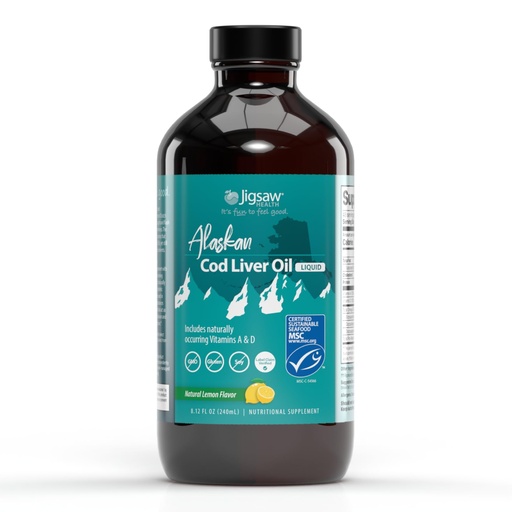 [BRSWYFA3CEGQ4ADZ] Jigsaw Health Alaskan Cod Liver Oil Liquid, 48 Servings