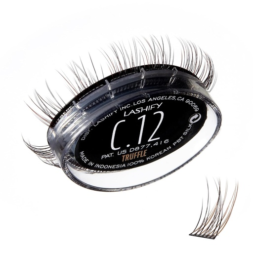 [BRSROA32OACBSCIY] Lashify Curl 12mm Gossamer Eyelash Extensions Refill, Truffle Color, DIY False Lashes for a Natural Look