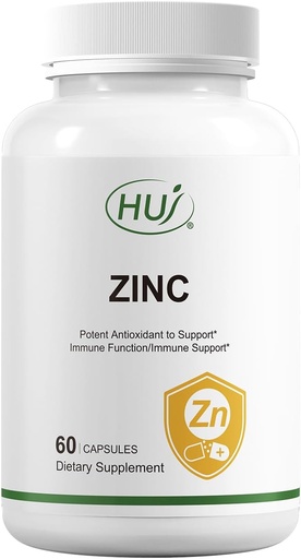 [BRSRAGL2AUARAA3O] HUJ Zinc, 60 kapsulak, Potent Antioxidatzailea laguntza inmunitaterako