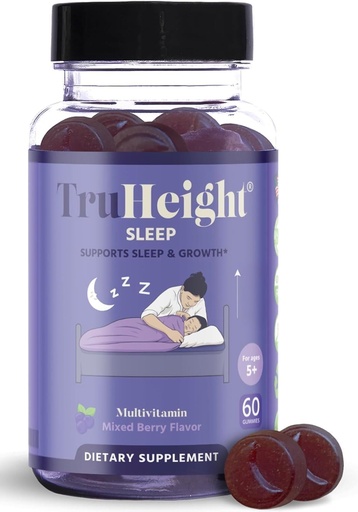 [BRSRMHADDECQ2YL5] TruHeight Sleep Gummies - Kids & Teen Natural Sleep Aid for Tall & Growing Bodies - Pediatric Recommended Growth - Melatonin Gummy, Ashwagandha, L-Theanine, Lemon Balm - Mixed Berry, Taller Ages 4+