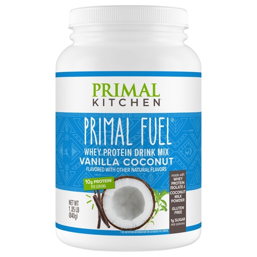[BRSWKEIMCZYWA23C] Primal Kitchen Primal Fuel Vanilla Coconut Whey Protein Drink Mix, Gluten and Soy Free, 1.85 Pounds