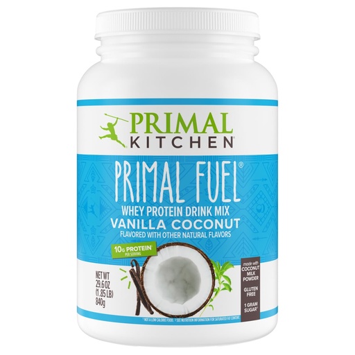 [BRSWKEIMCZYWA23C] Primal Kuchynská linka Primal Fuel Vanilla Coconut Whey Protein Drink Mix, Gluten and Soy Free, 1,85 libra