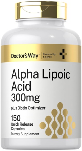 [BRSRAYIDAACBUE3L] Doctor's Way Alpha Lipoic Acid 300mg | 150 Capsules | with Biotin Optimizer | ALA Supplement | Non-GMO, Gluten Free