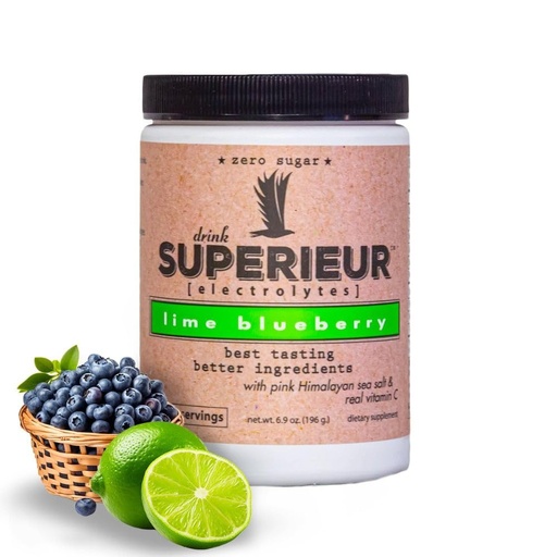 [BRSW2GQZBMOQOCYZ] Superieur Electrolytes–Plant Based Electrolyte Supplement w/Sea Minerals for Hydration & Recovery–Keto Friendly, Non-GMO, Zero Sugar, Vegan, Healthy Sports Drink Powder–Lime Blueberry (70 Servings)