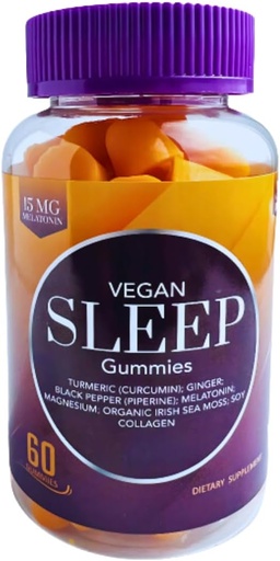 [BRSROAAZDMOWY3A2] Vegan Sleep Gummies for Adults – Bio-Sleep Fusion™ with Melatonin, Magnesium, Turmeric, Ginger, Sea Moss & Collagen – Natural Sleep Support, Stress Relief, Wake Up Refreshed – 60 Count