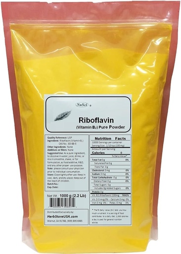 [BRSWIBL7CQMRSHTO] Vitamina B2 Riboflavin Pure Powder Energy (1000 Grammi (2.2 lb))