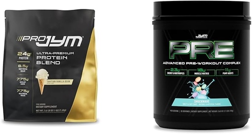 [BRSRAYYYAEOQYHQU] PRO JYM 45 Servings Protein Powder Bundle with PRE JYM X Pre-Workout