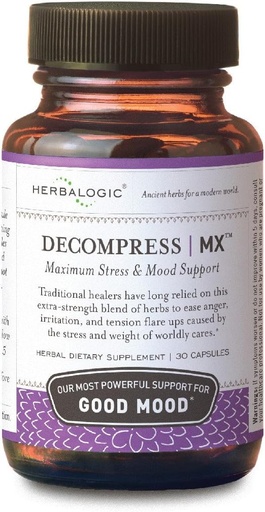 [BRSWGYYFBAHQE3Q4] Herbalogic - Decompress MX Herb kapslid - Maksimaalne stress ja pinge leevendus - vähendab viha ja meeleolu, positiivne meeleolu toetus - põhineb traditsioonilisel hiina valemil Xiao Yao San - 30 Cap Count