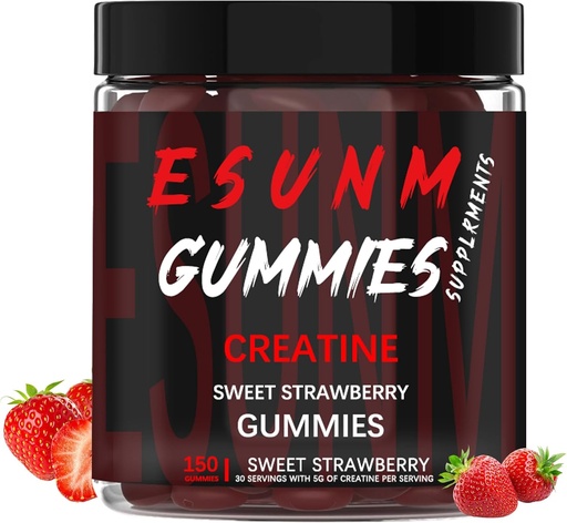 [BRSRA232CANWK2DV] Sweet Creatine Strawberry Gummies，Monohydrate Per Serving, No Sugar or Artificial Colors,Low-Calorie, Vegan & Halal, Blue Raspberry Flavor（150 Count）
