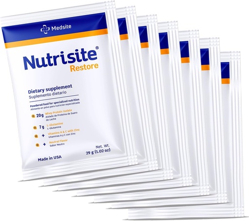 [BRSROAIYB4AQKCQU] Nuttrisite Kembalikan Powder untuk Dukungan Penyembuhan Weund, Termasuk Whey Isolat Protein, L- Glutamine, Vitamin A, C, dan Zinc - Gluten dan Sapried Bebas, Unflashed (7 Serving) 1.02 Oz