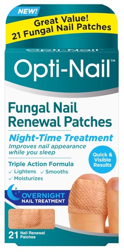 [BRSRAAT4AAMGAHLH] Opti-Nail Fungal Nail Renewal Patches - 21 Patches, Night-Time Treatment Improves Nail Appearance While You Sleep