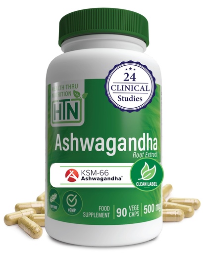 [BRSWIAAHOQMQ43LC] Health Thru Nutrition Ashwagandha 500mg KSM­66® 90 Capsules | Stress, Mood, Focus, & Energy | Clinically Proven and Organic Root-Only Whitania Somnifera Extract | Non-GMO, Gluten & Soy Free