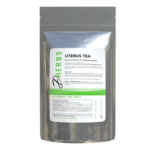 [BRSWIGIFB4FRSDDY] Herbal Uterus Tea, Ginger Root, Mullein Leaf, Stevia, and Vitex Berry (20 Bags)