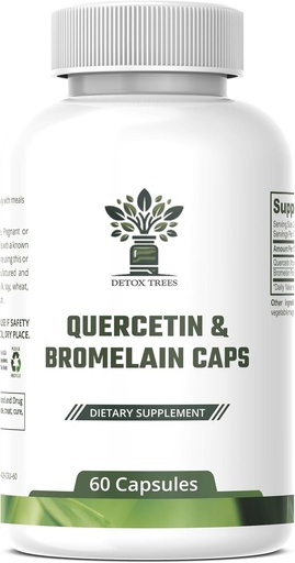 [BRSRAGATBYMRQ3IZ] 1000mg Quercetin, 200mg Bromelain Complex - Immune Support, Seasonal Allergy & Respiratory Health Supplement - Vegan, Non-GMO, 60 Capsules