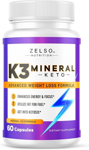 [BRSW2BACPIAQ23Y4] ZELSO K3 Mineral Weight Loss Pills for Women and Men, K3 Mineral Pills - K3 Salt Mineral, Vitamin + K3 Capsules Supplement for Keto Weight Loss - 1 Month Supply