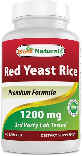 [BRSWKGQHOIIAIDDI] Best Naturals Red Yeast Rice 1200 Mg 60 Tablets (Citrinin Free)