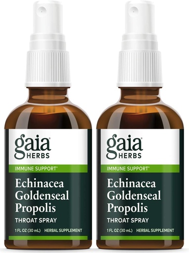 [BRSWIYL7C4ARSHYV] Gaia Herbs Echinacea Goldenseal Propolis Throat Spray- Supports Healthy Immune Response, 1 Fl Oz (Pack of 2)