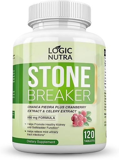 [BRSWGHDRBMPAMCY3] Chanca Piedra Kidney Stone Breaker 120 Tablets 800 mg - Maximum Strength for Gallbladder & Urinary Cleanse with Phyllantus Niruri, Celery Seed Extract & Cranberry Extract