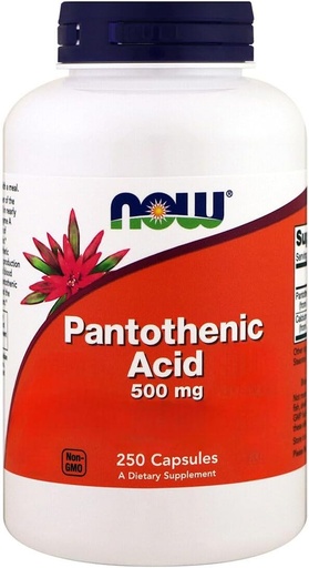 [BRSWIAT3B4OAIG3K] Now Foods, Pantothenic Acid, 500 mg, 250 Capsules