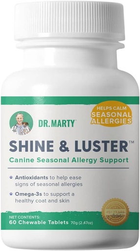 [BRSRMFT7OFYGYDLJ] Dr. Marty Shine & Luster Seasonal Allergy Support Chewables for Dogs, 60 Ct.