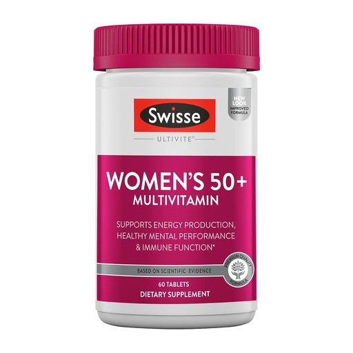 [BRSWGBI6CQMAYYDZ] Swisse Daily Multivitamin for Women 50 and Over | 41 Vitamins, Antioxidants and Minerals + Adaptogens | Energy, Stress & Immune Support | Womens 50+ Multivitamins Supplement | 60 Tablets