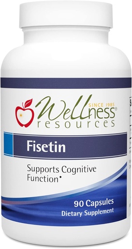 [BRSWGAQPAR5QOG34] Wellness Resources Fisetin - Novusetin Fisetin Supplement for Longevity, Memory, Focus, Brain Health - Senolytic and Situin Activator - Gluten-Free, Non-GMO, Vegan (100mg, 90 cápsulas)