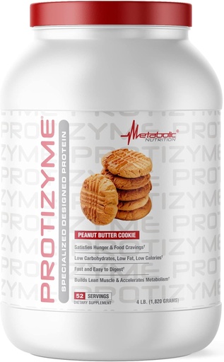 [BRSW2BAZDENQKYLG] Metabolik Beslenme, Protizyme,% 100 Whey protein Toz, Yüksek Protein, Low Carb, Low Fat Whey Protein, Digestive Enzymes, 24 Temel Vitaminler ve Mineraller, 4 Pound (52 ser)