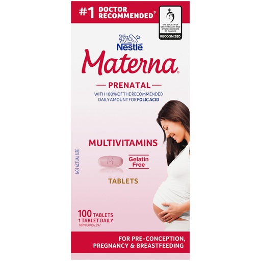 [BRSWIZ3RBABQA336] Materna Nestle Prenatal Postpartum Vitamin & Mineral Supplement 100 Tablets