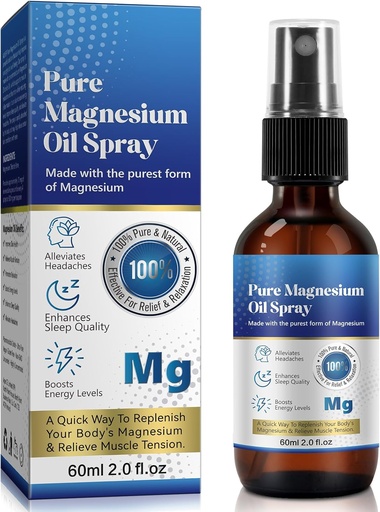 [BRSRAZAPBZYGAG3L] Generic 2 Fl Oz Magnesium Öl Spray - Pure & Organic - High Concentration Magnesium - Non-GMO, Gluten-Free - einfach zu absorbieren (1pc)
