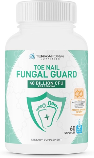 [BRSW22QPAQDRSHLF] Terraform Nutrition Toenail Fungal Guard - Probiotic Fungus Inhibitor - 60 Capsules