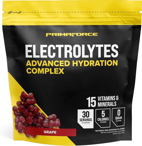 [BRSROBAYDJ6REEQ7] Primaforce Electrolytes Advanced Hydration Complex Packets (30 Сервінги) (Grape)