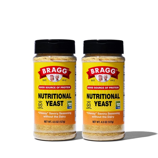 [BRSWGAAFCV5AO2YU] Bragg Premium Nutritional Yeast Seasoning - Vegan, Gluten Free – Good Source of Protein & Vitamins – Nutritious Savory Parmesan Cheese Substitute (Original, 4.5 Ounce (Pack of 2))
