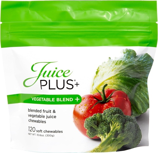 [BRSROHQFA4BBAGTU] JuicePlus+ Vegetable Blend Soft Chews (Chewables) - Delicious Vegan Gummies with 11 Nutrient-Rich Vegetables for Daily Wellness! Boost Intake of Vitamins & More - For Kids & Adults - (1-mo, 30 Chews)