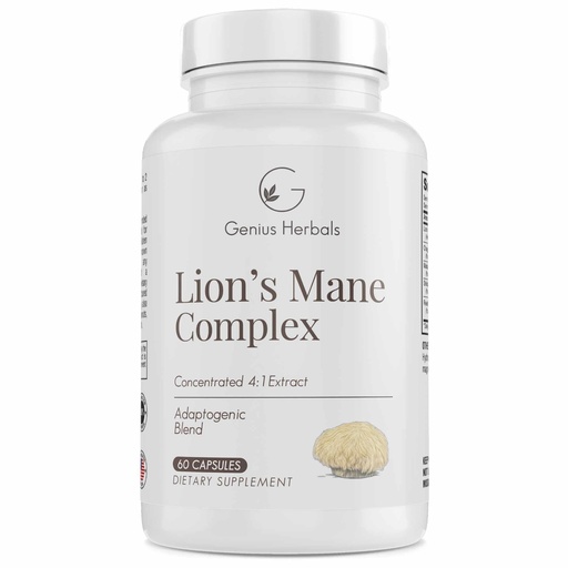 [BRSROFTYAEIRMHIY] Lions Mane Complex - 700mg of Concentrated Extract for Brain Health, Cognitive and Memory Support - 60 Capsules
