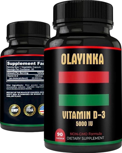 [BRSWYGT4CF6GAFY2] Vitamina D3 5000 IU - 125 mcg Vitamina D3 suplementaris per a Dones i homes - Sanitat d' aparença, implementació de la funció Muscle i Immunity - No-GMO, High Potència Viminad D3 5000 IU, 3 de mes