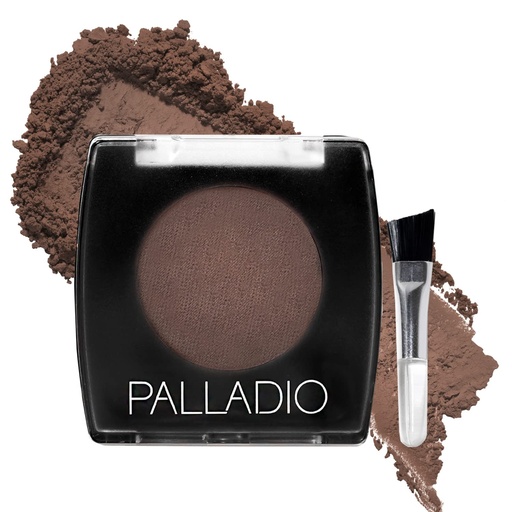 [BRSWIYYIAIPRMAIZ] Palladio Brow Powder for Eyebrows, Soft and Natural Eyebrow Powder with Jojoba Oil & Shea Butter, Helps Enhance & Define Brows, Compact Size for Purse or Travel, Includes Applicator Brush, Dark Brown