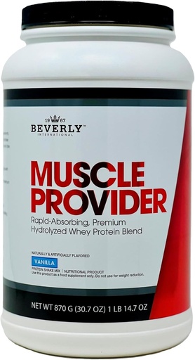 [BRSWIY32BQMG22D4] Beverly International Muscle Provider, 28 Services, Vanille. Poudre de lactosérum pour la récupération, Lean Muscle. Il remplit tes muscles, pas ton ventre. Goûte comme la crème glacée