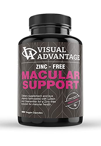 [BRSWIHA4AB6WC3TU] Visual Advantage Zinc-Free AREDS 2 Eye Vitamins for Macular Support – 3 Month Supply (180 Veggie Capsules) – Lutein & Zeaxanthin Formula Based on The AREDS II Study