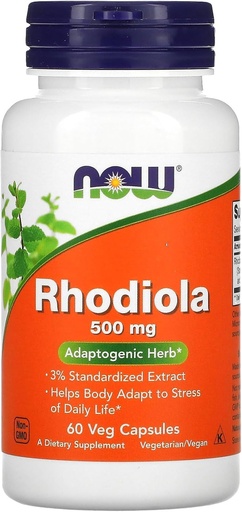 [BRSWIEIBBYIBE3DY] NOW FOODS Rhodiola 500MG 3PCT Extract60 VCAP, 60 CT
