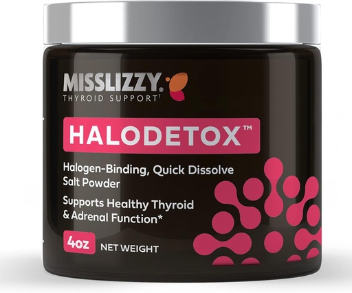 [BRSWYBQ3CN4BE33L] Miss Lizzy HaloDetox – Pure, Unrefined Pink Salt Powder with 80 Minerals to Halogen Detox Bromine, Chlorine, & Fluoride, Replenish Electrolytes, & Support Healthy Thyroid & Adrenal Functions – 4oz