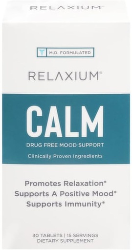 [BRSRMZT7AQCQGDLO] Relaxium Calm, Non-Habit Forming, Stress and Mood Support Supplement, Elevate Mood & Boost Relaxation with Ashwagandha, 5-HTP, GABA, Passion Flower, (30 Tablets, 2 Week Supply)