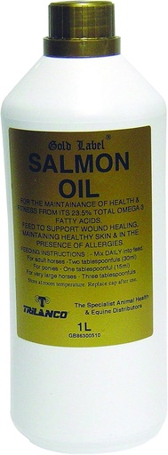 [BRSWI2T6BQOGY2Y3] Gold Label Salmon Oil, Horse Supplement, For Health, Fitness & Boosting The Immune System, 1 Litre