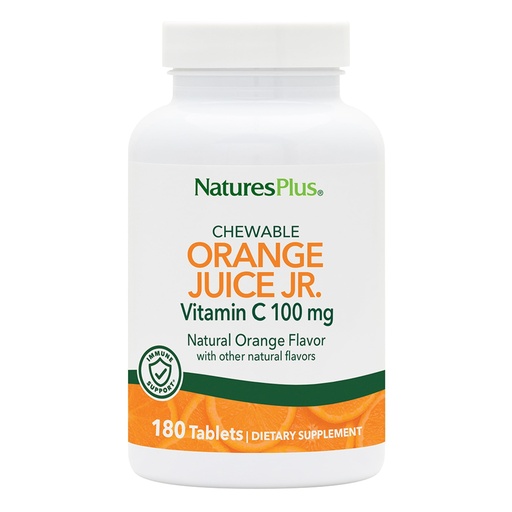 [BRSWIYTYCUOGA3Q7] NaturesPlus Orange Juice Jr. - 180 Chewable Tablets - 100 mg Vitamin C - Immune System Support - Gentle on The Stomach - Vegan, Gluten Free - 180 Servings
