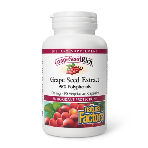 [BRSWIYT7BUIWYD3C] Natural Factors, GrapeSeedRich Grape Seed Extract, Antioxidant Support for Healthy Inflammatory Response, 90 Capsules