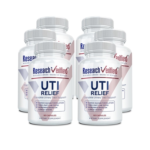 [BRSWKZIEPN6REHDI] Research Verified UTI Relief - Urinary Tract Support Supplement - 100% Natural, Vegan with Lingonberry, Cranberry & D-Mannose - 6 Bottle (6 Month Supply)