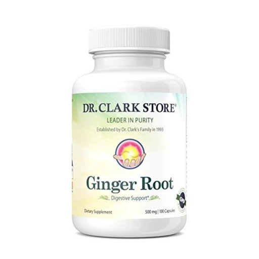 [BRSWIZQ2CMHGKFI5] Dr. Clark Ginger Root Supplement - Digestive Support - 500 mg 100 Gelatin Capsules